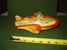 1955 VINTAGE ROCKET RACER TIN FRICTION TOY, ORIGINAL, MODERN TOYS, JAPAN