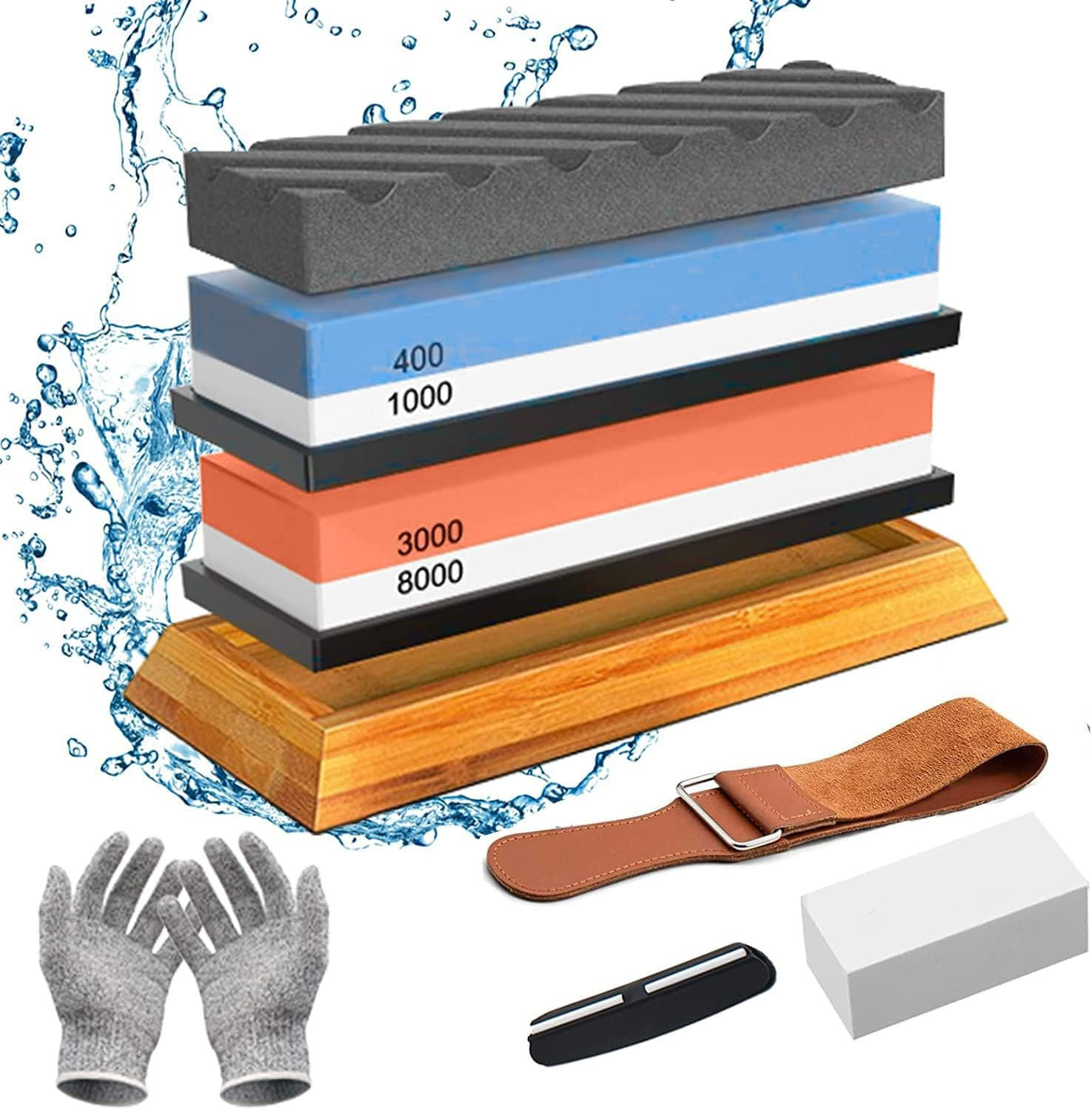 Pietra per Affilare Doppia Grana 400/1000 e 3000/8000 - Kit 12-in-1