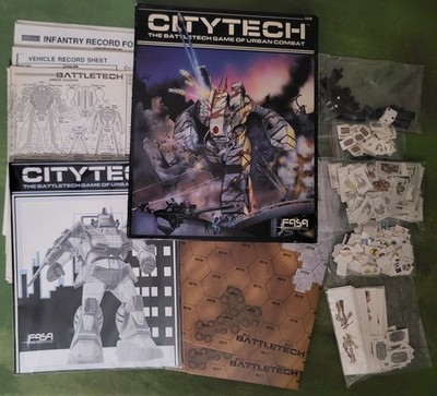 Battletech Citytech Box Set 1608 complete with extras punched VG 1986 FASA
