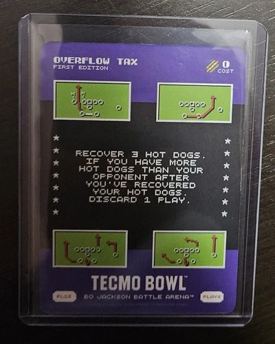 Overflow Tax Bo Jackson Battle Arena Tecmo Bowl SSP Plays Card #PL12 🔥