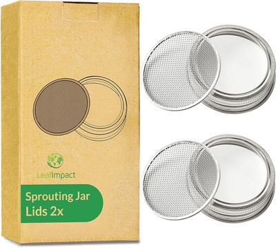 2 Pack Seed Sprouting Jar Lids | for 2.75'' Regular Mouth Mason Jars | Fresh Spro