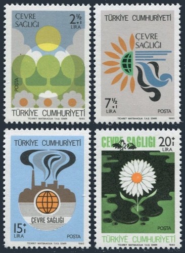 Turkey B174-B177,MNH. Mi 2513-2516. Environmental Protection,1980.Flowers,water, - Picture 1 of 1