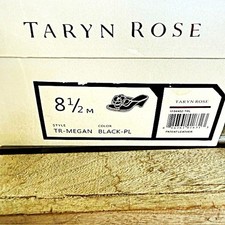 Taryn Rose TR-Megan Black Patent Leather Wedge Mules Flower Detail Women's Shoes
