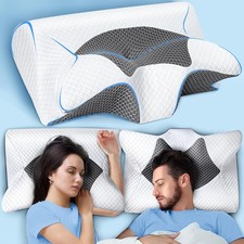 Cervical Neck Pillow, Ergonomic Memory Foam Pillow for Neck Pain Relief and Snor