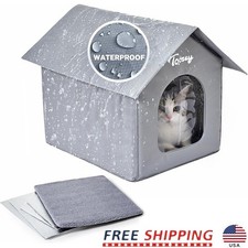 Weatherproof Outdoor Cat House Insulated Thermal Shelter Easy Assembly PVC New