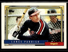 1992 Topps #360 Lance Parrish Angels Baseball Card 1401A