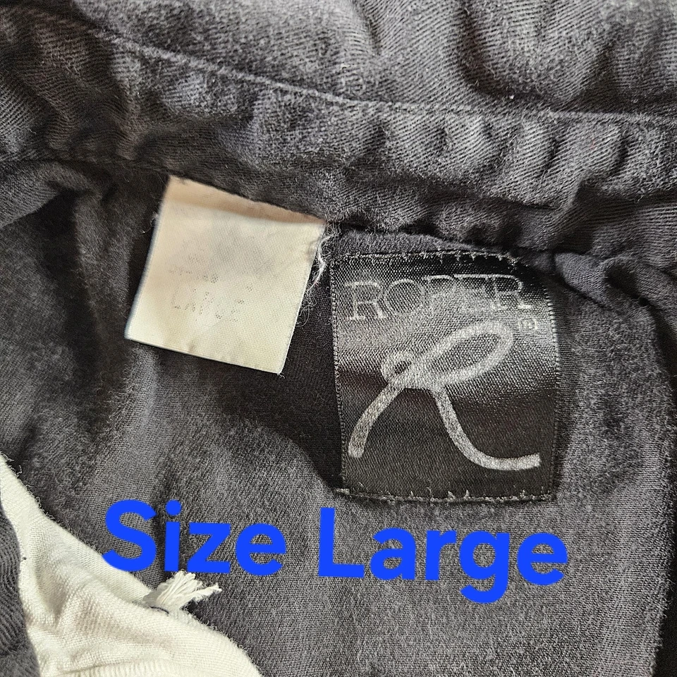 Camisa Roper Para Hombre Grande Negra Blanca Azteca Occidental Dos Tonos Manga Larga Abotonada Foto 4 de 4