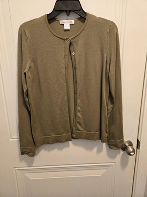 Women's August Silk Long Sleeve Light Weight Sweater - Size L - Soft Green