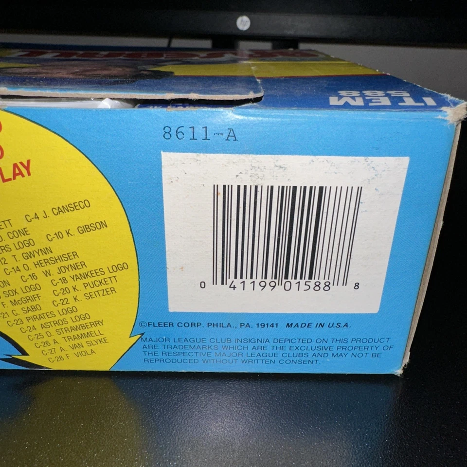 1989 FLEER BASEBALL UNOPENED CELLO BOX (24 SEALED PACKS, (GRIFFEY RC, RIPKEN?) I - Image 3 of 4