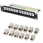 10" Patch panel CAT7 Keystone set, 12 Port, 1U with labeling field, incl. 12x CA