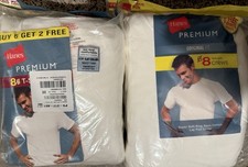 Hanes PREMIUM LARGE MENS T-shirt -8 Pack - One 8-pack White