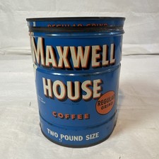 Vintage 6" Maxwell House Regular Grind 2lb. Coffee Can   No Lid COOL CUP DESIGN