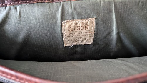 Filson Ballistic Messenger Shoulder Bag Brown Leather Detail CC Filson Co Nylon - Picture 4 of 12