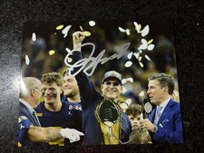 JIM HARBAUGH SIGNED AUTOGRAPHED MICHIGAN NATIONAL CHAMPIONSHIP NCAA 8x10 Photo
