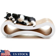 Durable Cat Scratcher Lounge Bed Reversible Eco-Friendly Cardboard W/ Catnip New