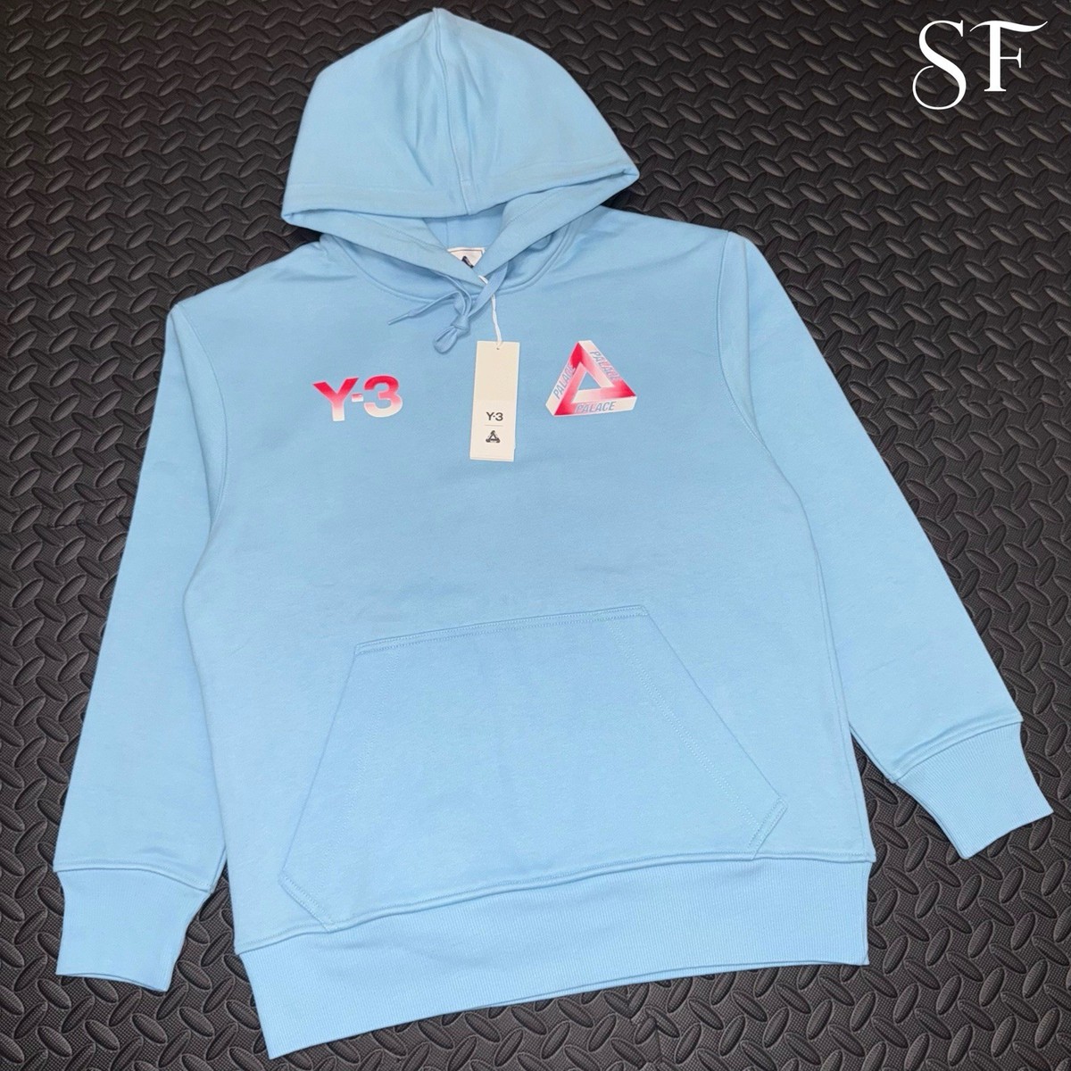 PALACE X ADIDAS Y-3 TRI-FERG LOGO HOODIE LIGHT BLUE (SZ XS) HN9876