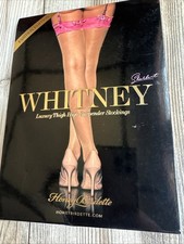 Honey Birdette SZ L Whitney Sherbet Pink Stockings Thigh Highs with Lace Top