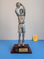 Retro Mens Boys College Basketball Trophy Resin Silver 10.5   MM 