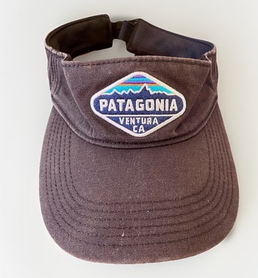 PATAGONIA Visor Ventura CA Cotton Black Cotton Adjustable Embroidered Logo Surf