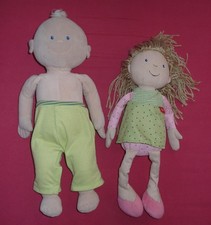 Sigikid Puppe Mädchen ca 38 cm + Jako-O Puppe Krümel ca 44 cm