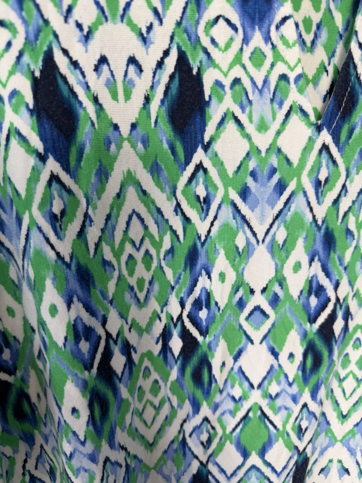 Ruby Rd Plus Size Green Blue Multiprint Pullover … - image 3
