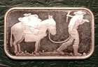 Silvertowne Mint 1 oz .999 Fine Silver Prospector Bar Vintage