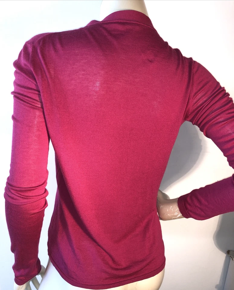 Cárdigan Miu Miu Cachemir Seda Fucsia Rosa Talla S Bin-R Foto 4 de 4