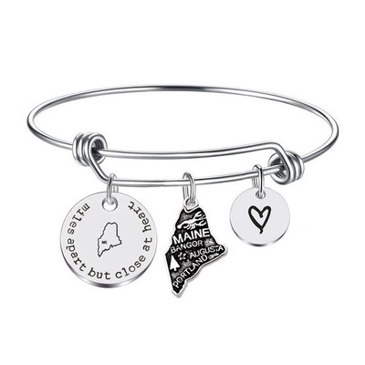Miles Apart but Close at Heart Long Distance Relationship State Map Bracele - 23