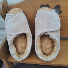 New Old Friend Women's Beige Suede Natural Fur Leather Moccasin Shoes Sz 6.5-7.5