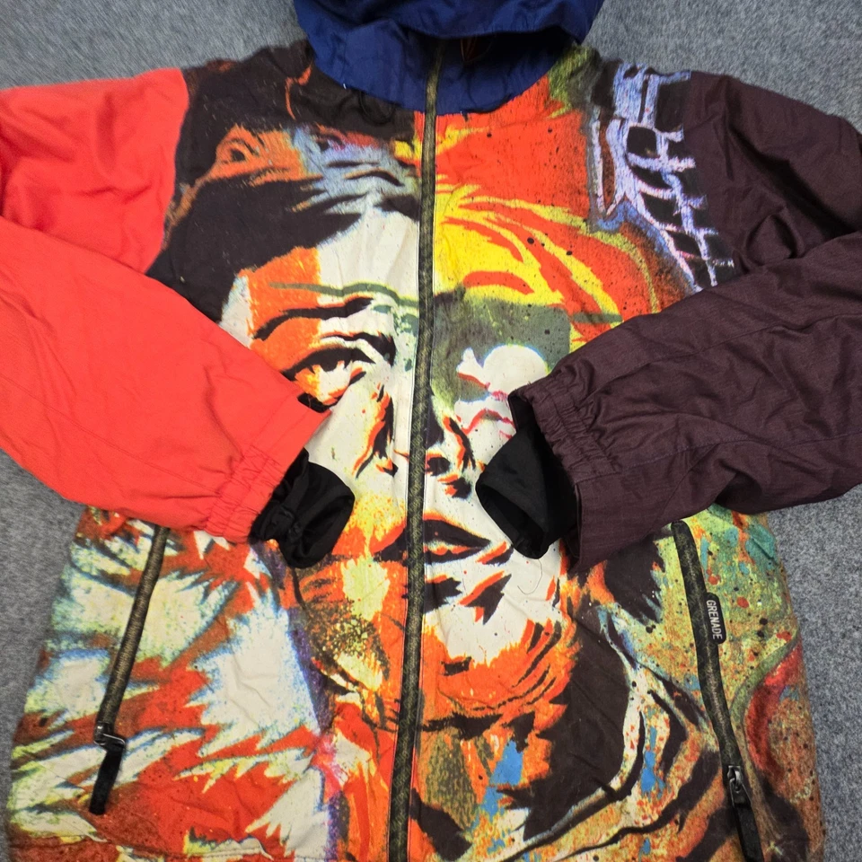 Grenade Jacket Mens SMALL red Fatigue Project Viva Long Sleeve Full Zip Size S - Image 3 of 4