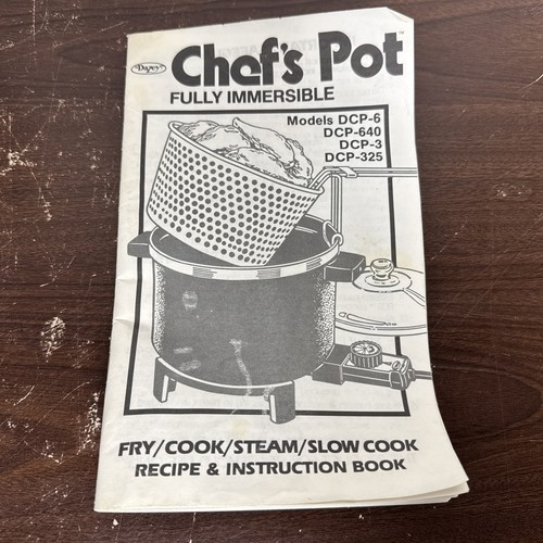 Dazey Chefs Pentola Friggitrice Vaporiera Crock Con Coperchio Completamente Immergibile Funziona Vintage - Foto 11 di 24
