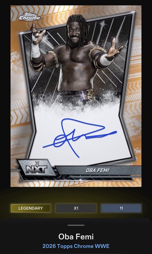 Oba Femi - Orange 25cc NXT Signature Legendary 2026 Slam WWE Chrome