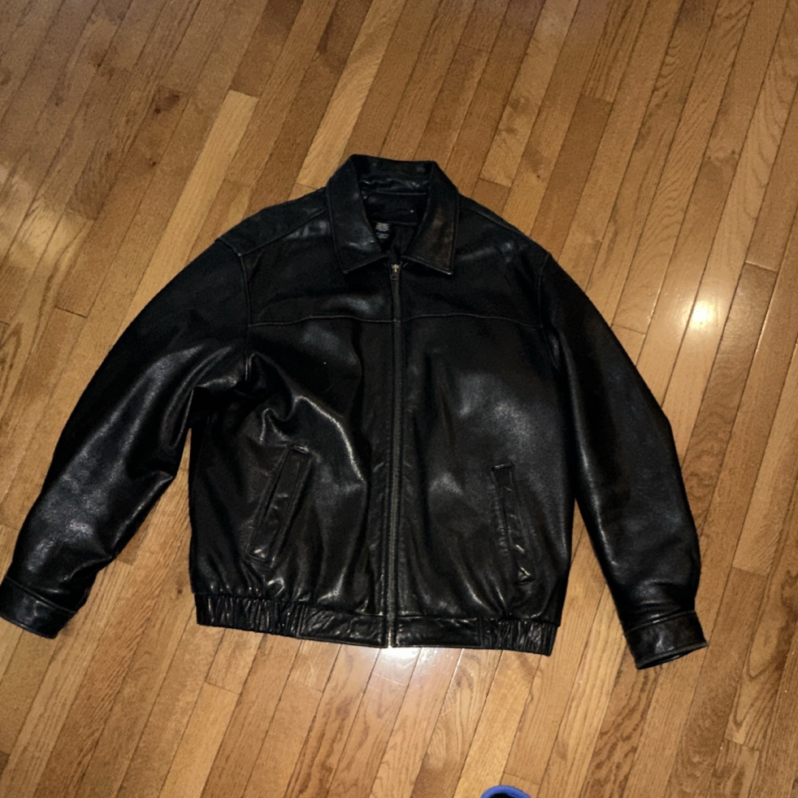 Covington Black Zip Jacket Spread Collar Solid Me… - image 1