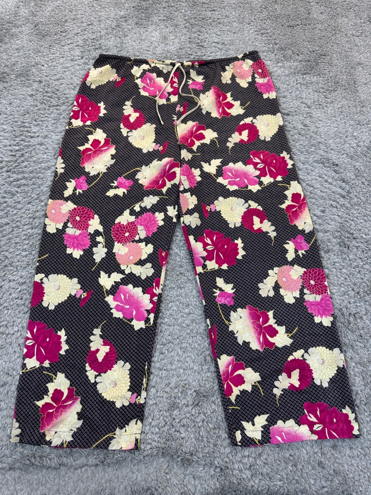 Josie Natori Pants Women Medium Floral Palazzo Wide Leg Lounge Relaxed Boho