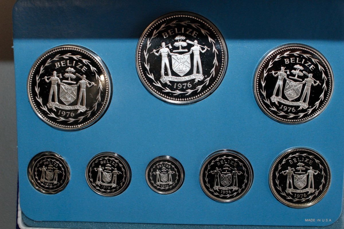 1976 Belize Proof Sterling Silver Coin Set 8 Coins Franklin Mint