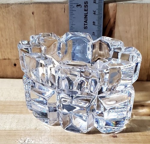 4" Mikasa Heavy Lead Crystal Oval Ashtray / Candle Holder - Picture 2 of 4