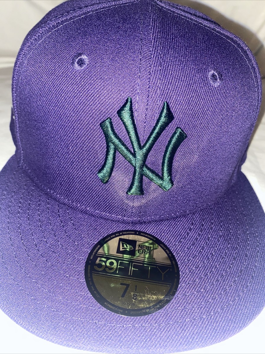 5/8 new york yankees purple 1999 world series olive green bottom fitted  hat