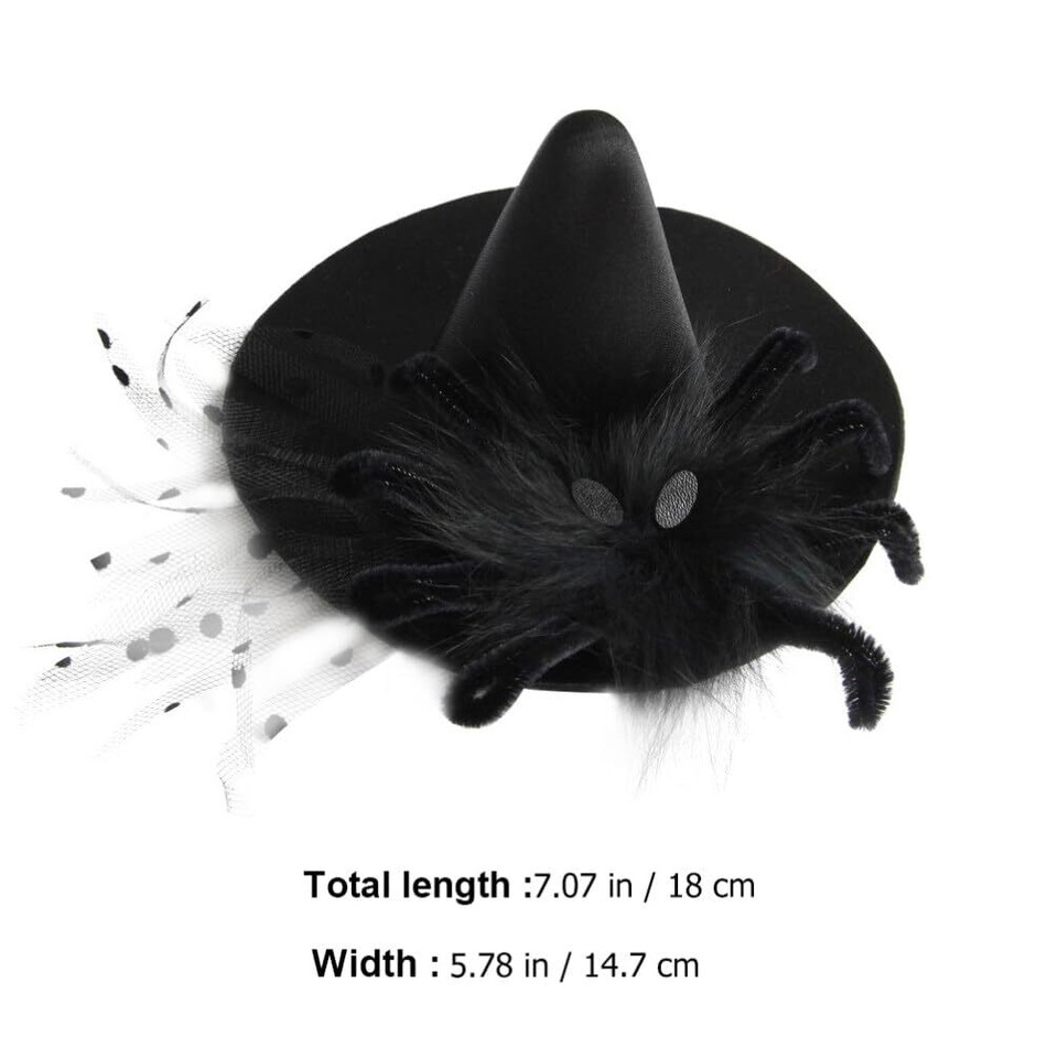 Witch Mini Top Hat Black Spider Witch Hat Hairpin Witch Hat Hair Clip