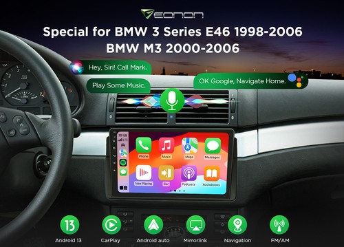 For BMW E46 M3 GPS SAT NAV Android 13 CarPlay 9" Car Stereo Radio Head Unit WiFi - Picture 2 of 19
