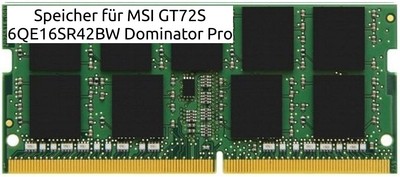 16GB Arbeitsspeicher DDR4 für MSI GT72S 6QE16SR42BW Dominator Pro RAM Speicher S
