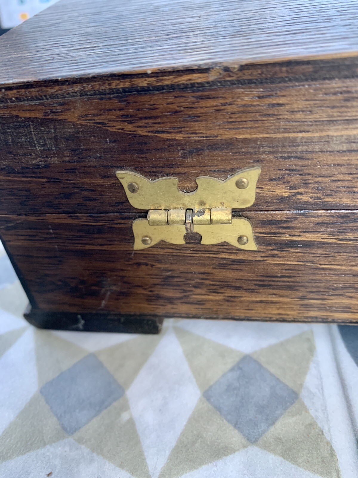 Vintage/antique wooden cutlery box (empty), beautifully crafted in