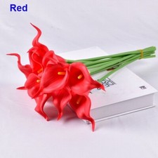10pcs Calla Lily Bridal Wedding Bouquet Lataex Real Touch Artificial Flower Home