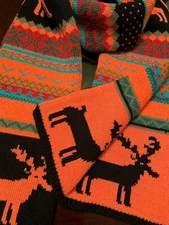 Women Warm Long Christmas Deer Snowflake Scarf Scarves Xmas Shawl #L