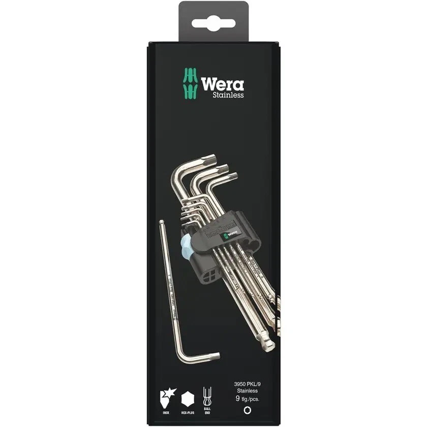 BRAND NEW Wera 3950 PKL/9 Stainless Steel Metric Hex Plus 9 Piece Allen Key Set - Image 2 of 2