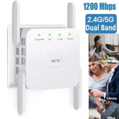 MARKENLOS 1200Mbps WLAN Repeater Router Range WIFI Signal Verstärker Access Point Booster