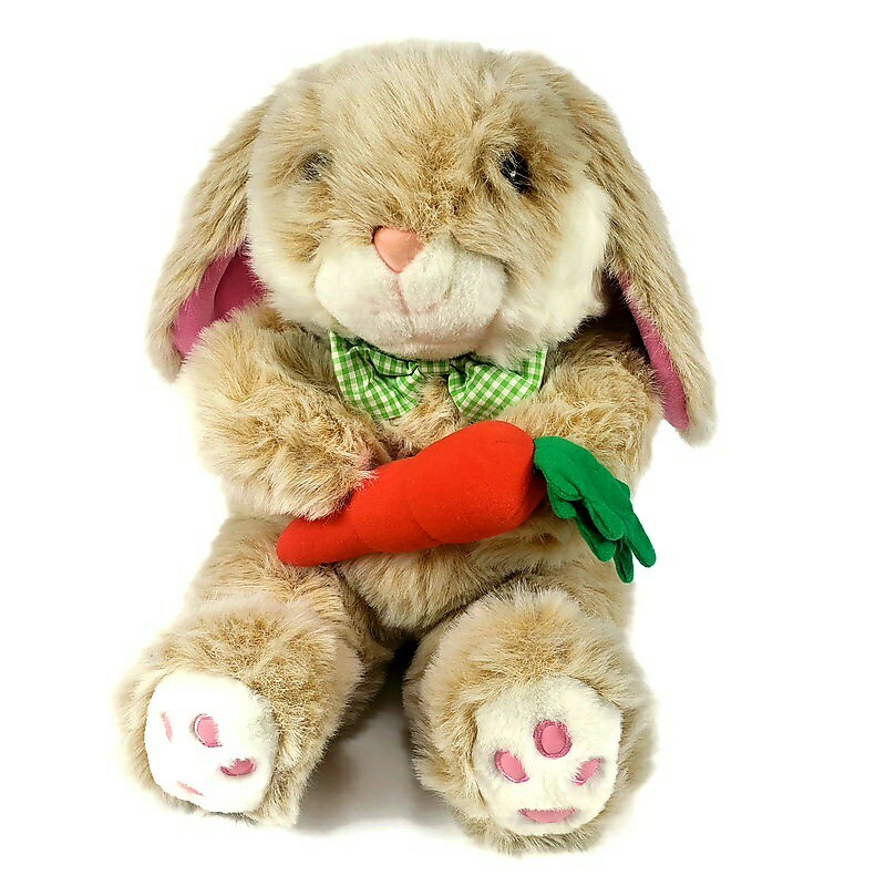 JCPenny's Vintage 24" Large plush Bunny Rabbit holding Easter Egg