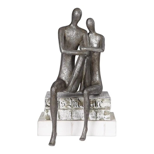 Uttermost Courtship Contemporary Resin Figurine in Antique Nickel - Picture 1 of 6
