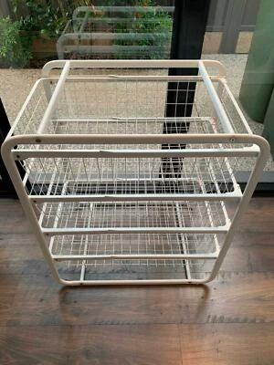 4 Drawer Wire Clothing Storage Baskets Pvc White Ikea Decorative