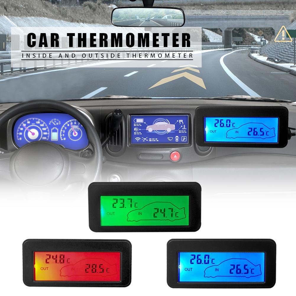 DC12V LCD Backlight Digital Vehicle Temperature Instrument Meter Car  Thermometer