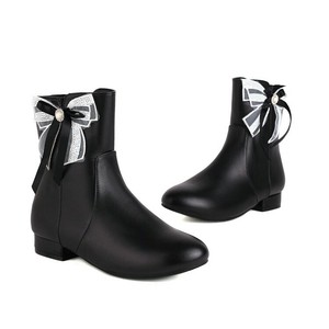 black leather booties low heel